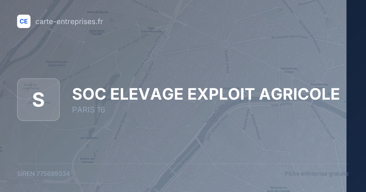 SOC ELEVAGE EXPLOIT AGRICOLE — 775689334 — fiche entreprise