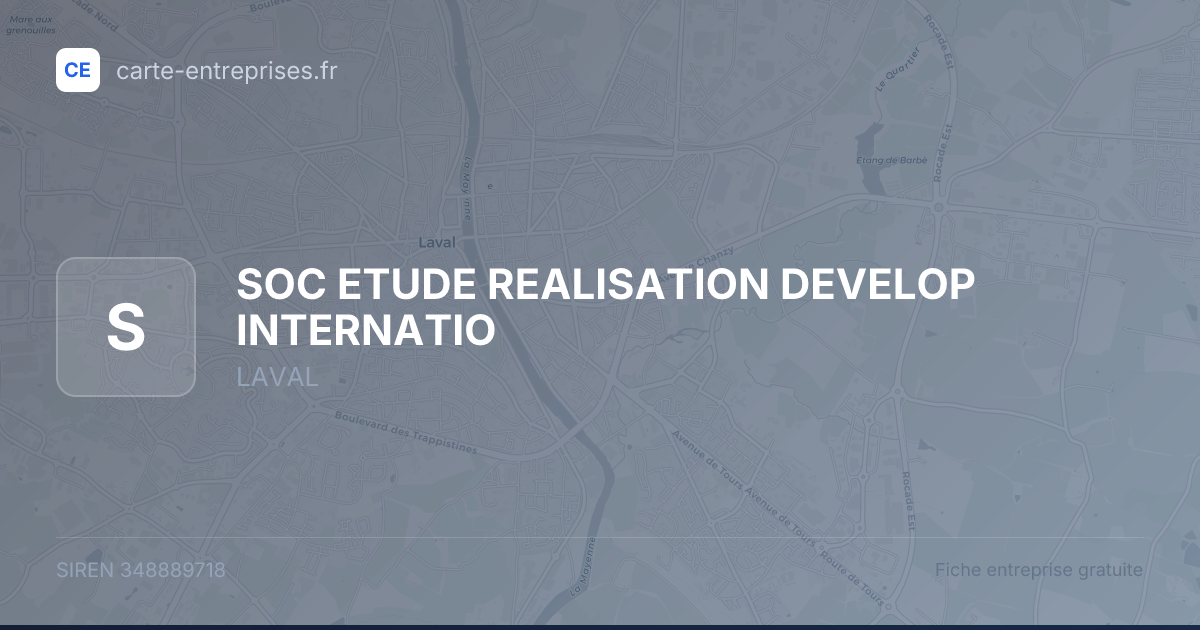 SOC ETUDE REALISATION DEVELOP INTERNATIO — 348889718 — fiche entreprise