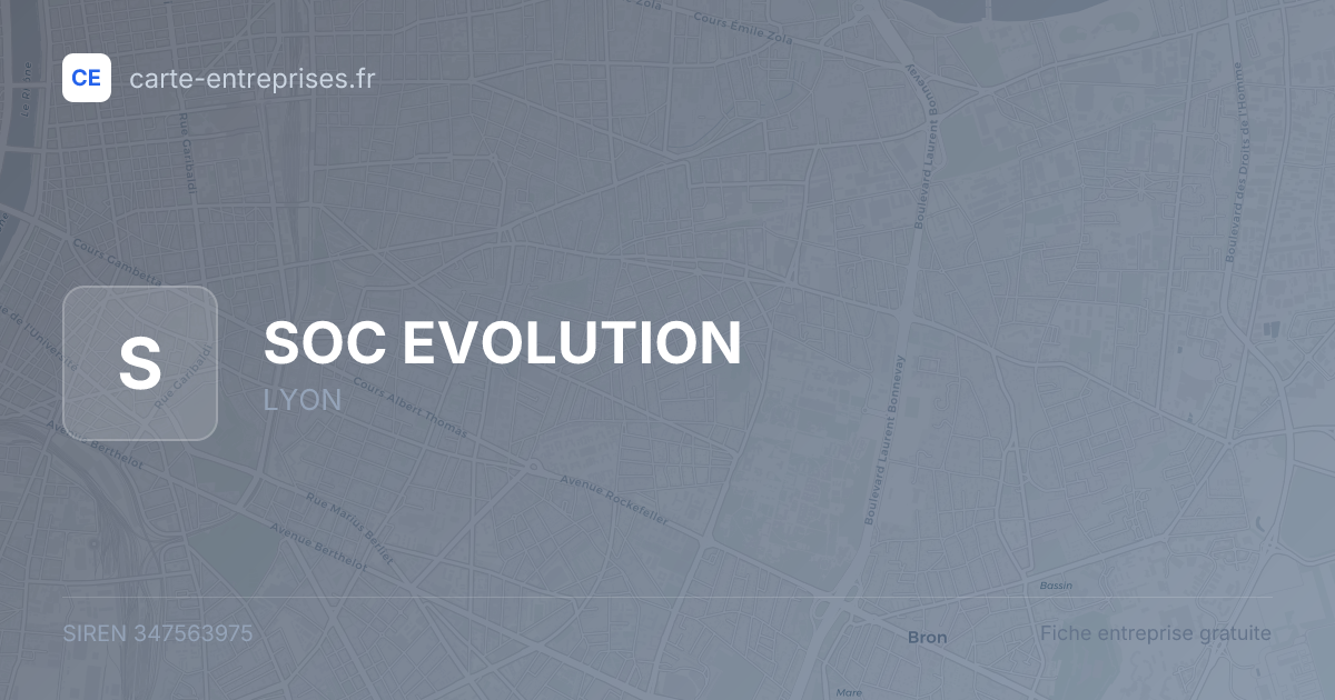 SOC EVOLUTION — 347563975 — fiche entreprise