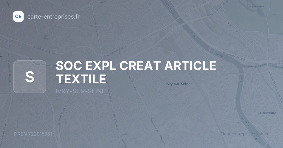 SOC EXPL CREAT ARTICLE TEXTILE — 722015351 — fiche entreprise