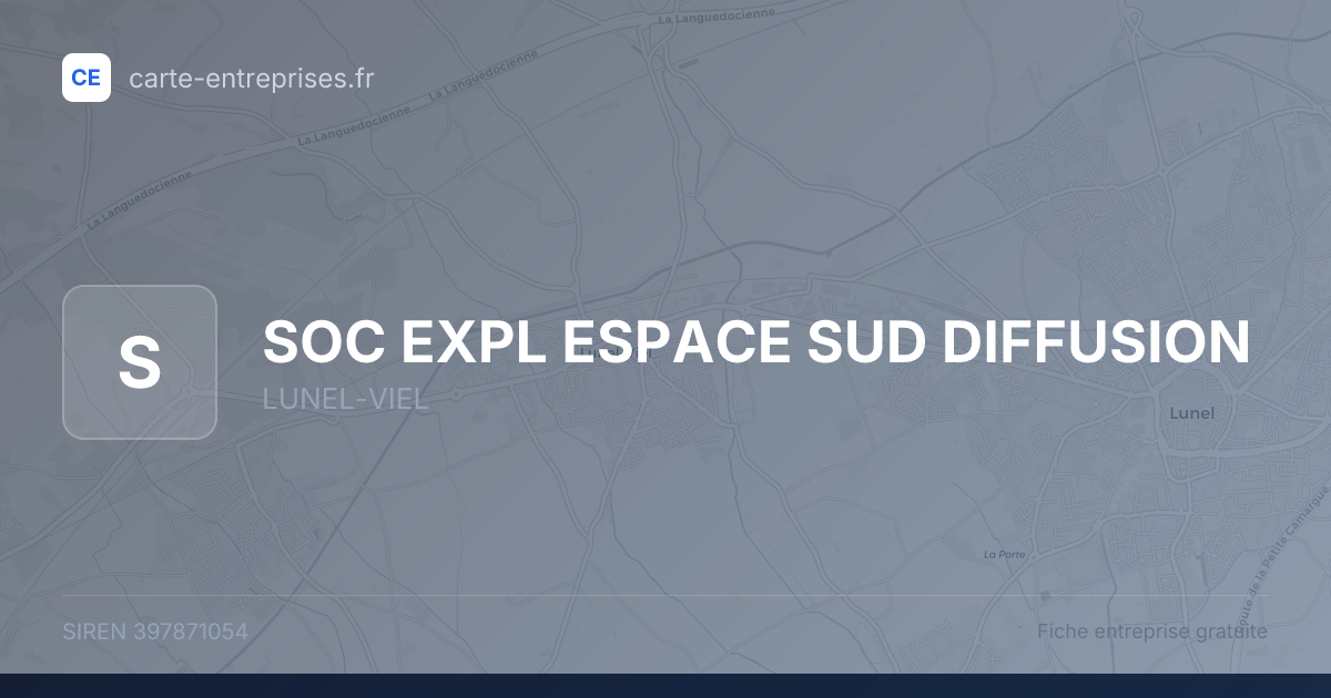 SOC EXPL ESPACE SUD DIFFUSION — 397871054 — fiche entreprise