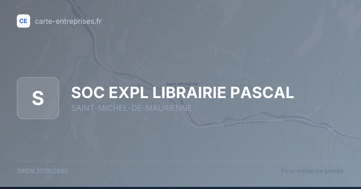 SOC EXPL LIBRAIRIE PASCAL — 317802890 — fiche entreprise