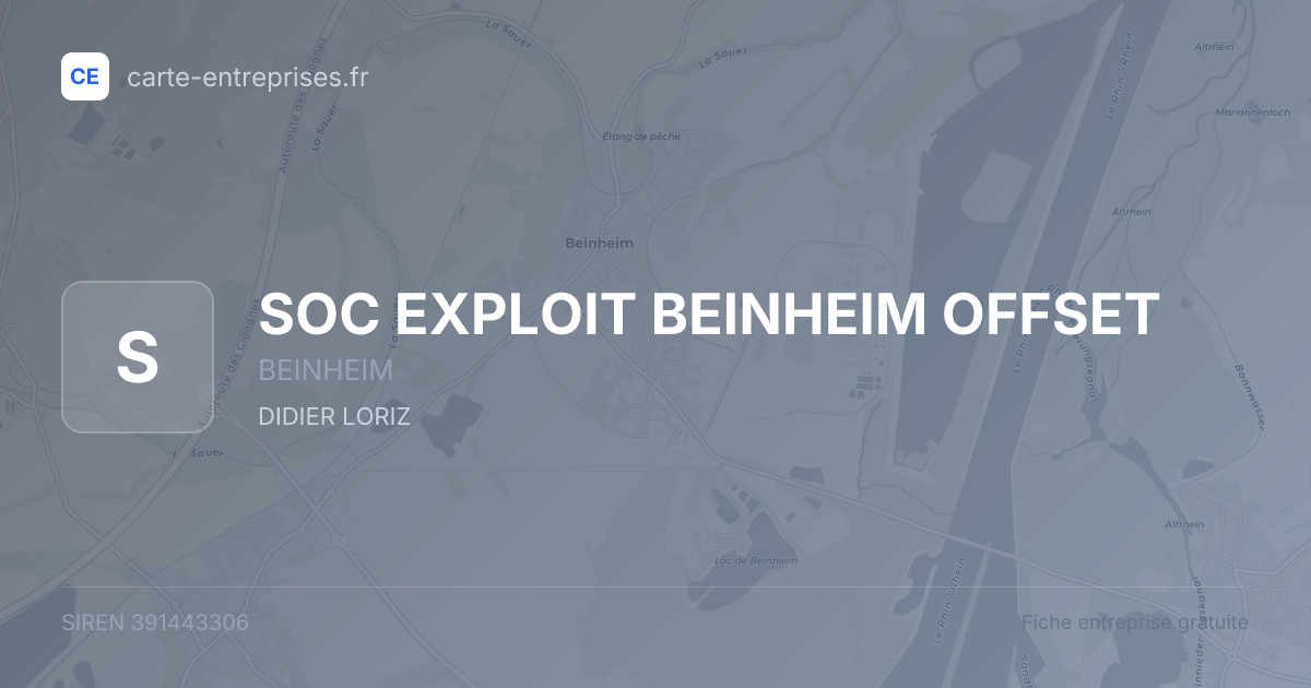 SOC EXPLOIT BEINHEIM OFFSET — 391443306 — fiche entreprise