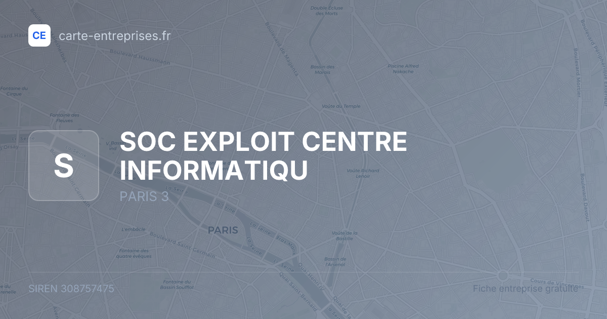 SOC EXPLOIT CENTRE INFORMATIQU — 308757475 — fiche entreprise