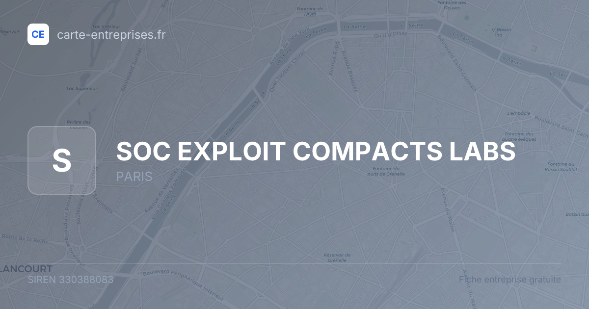 SOC EXPLOIT COMPACTS LABS — 330388083 — fiche entreprise