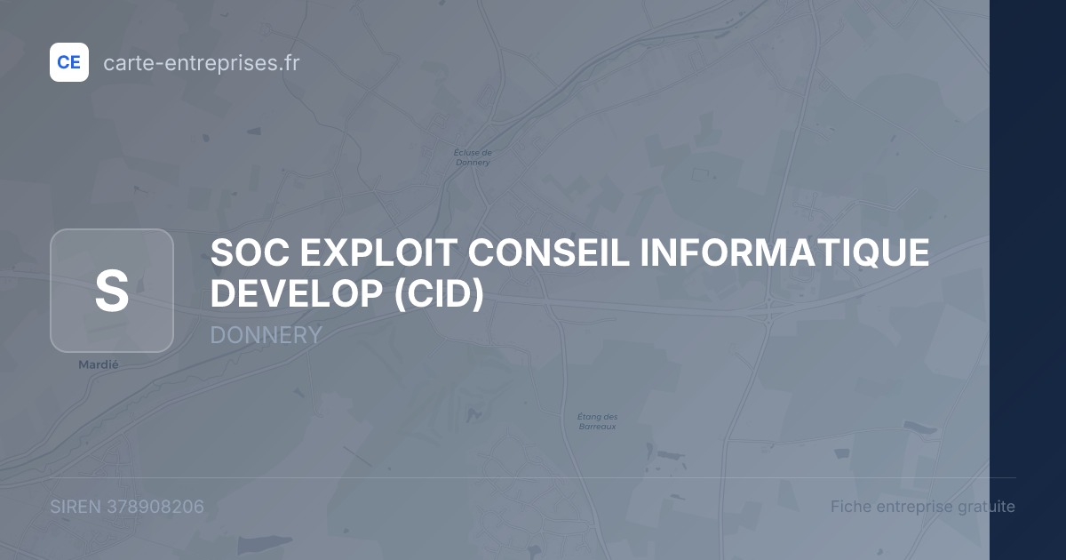 SOC EXPLOIT CONSEIL INFORMATIQUE DEVELOP (CID) — 378908206 — fiche entreprise