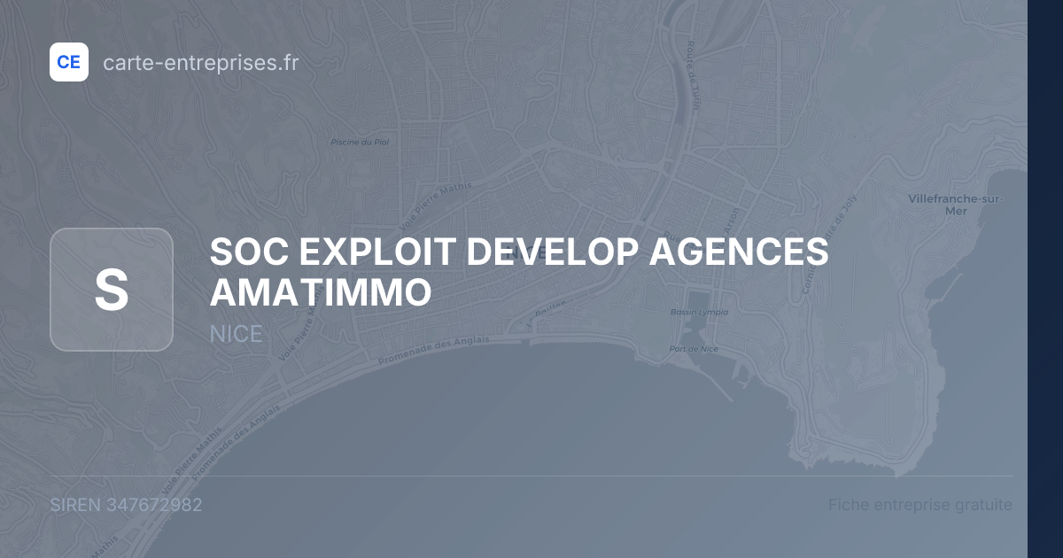 SOC EXPLOIT DEVELOP AGENCES AMATIMMO — 347672982 — fiche entreprise