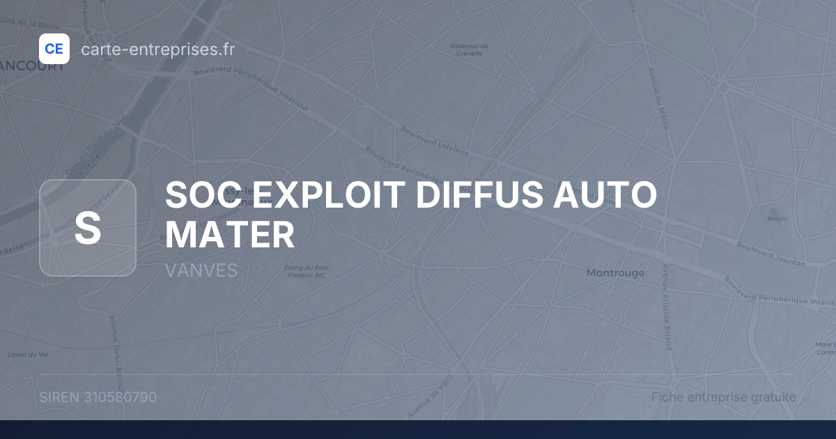 SOC EXPLOIT DIFFUS AUTO MATER — 310580790 — fiche entreprise