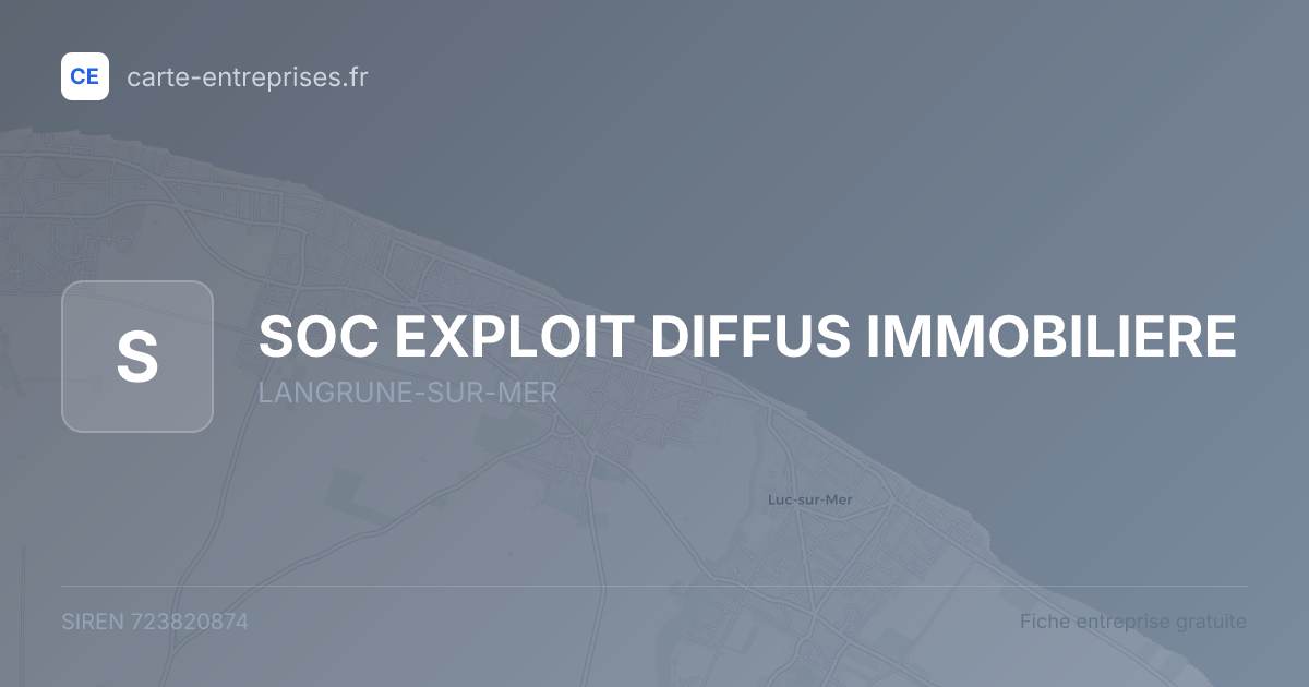 SOC EXPLOIT DIFFUS IMMOBILIERE — 723820874 — fiche entreprise