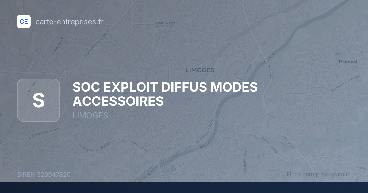 SOC EXPLOIT DIFFUS MODES ACCESSOIRES — 323947820 — fiche entreprise