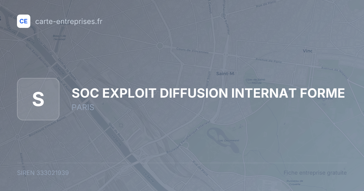 SOC EXPLOIT DIFFUSION INTERNAT FORME — 333021939 — fiche entreprise