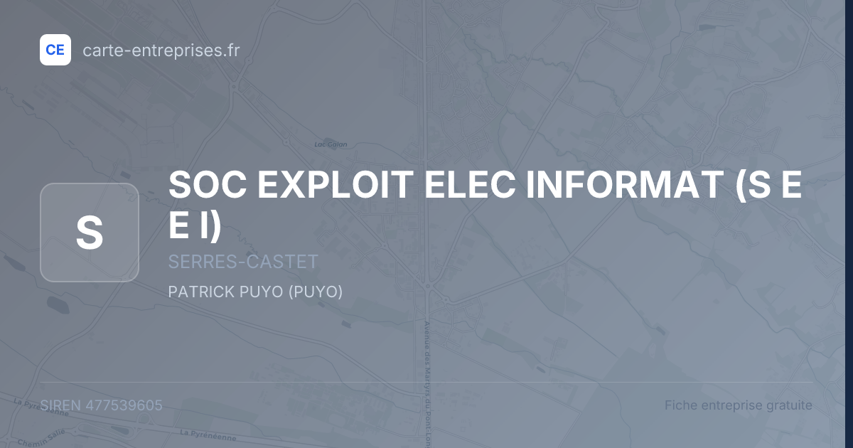 SOC EXPLOIT ELEC INFORMAT (S E E I) — 477539605 — fiche entreprise