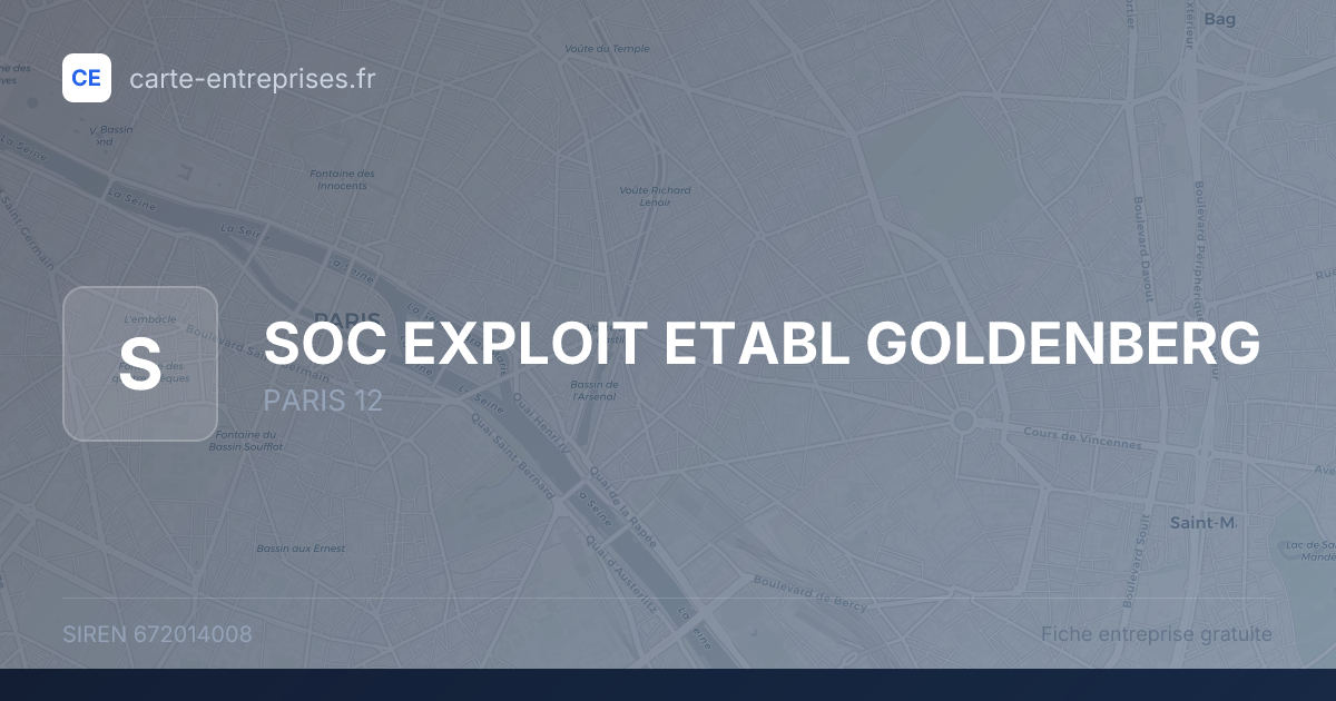 SOC EXPLOIT ETABL GOLDENBERG — 672014008 — fiche entreprise