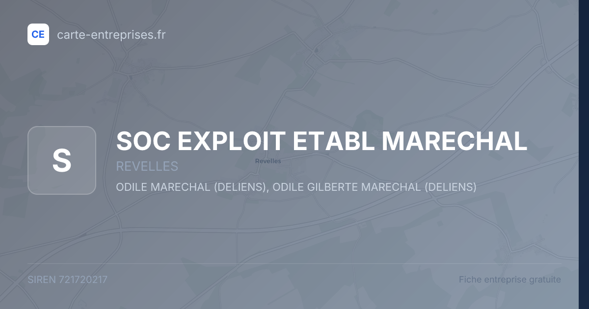 SOC EXPLOIT ETABL MARECHAL — 721720217 — fiche entreprise