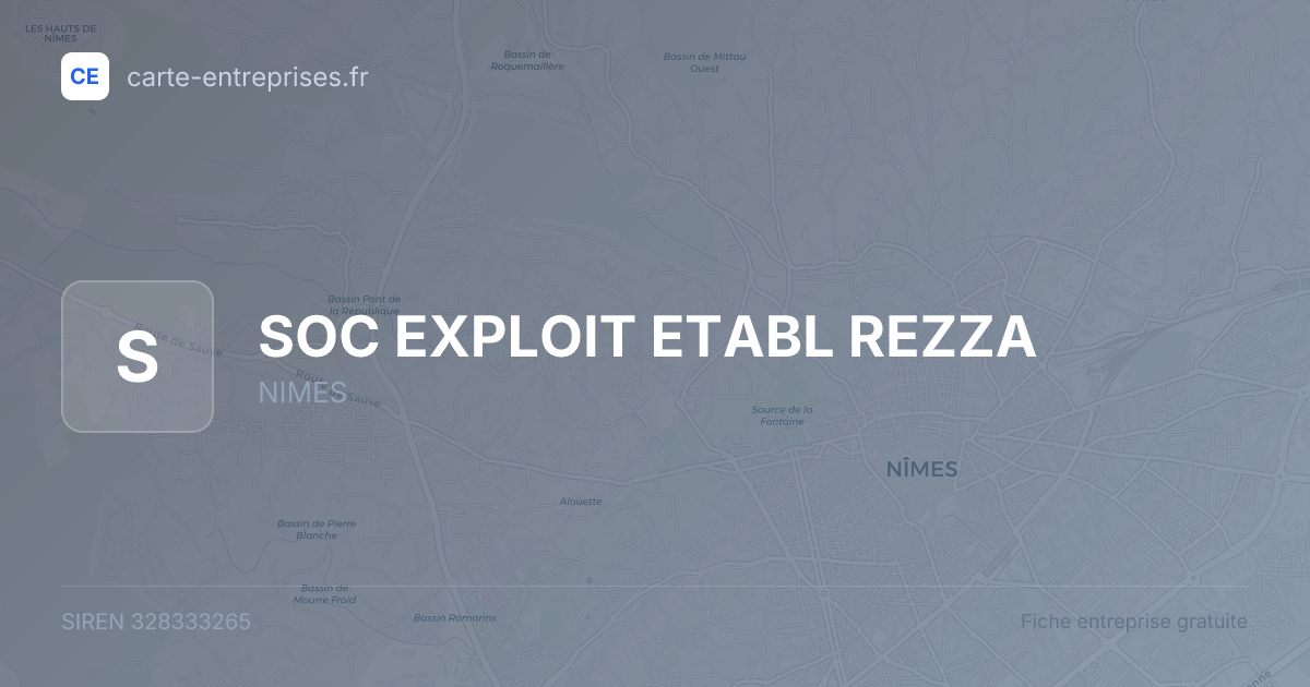 SOC EXPLOIT ETABL REZZA — 328333265 — fiche entreprise