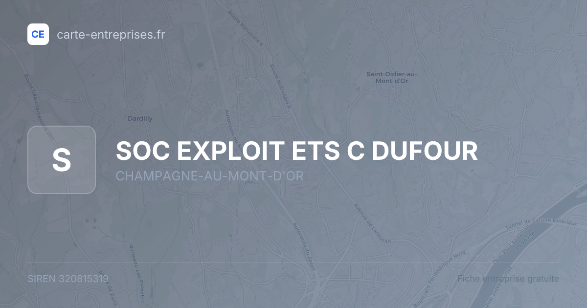 SOC EXPLOIT ETS C DUFOUR — 320815319 — fiche entreprise
