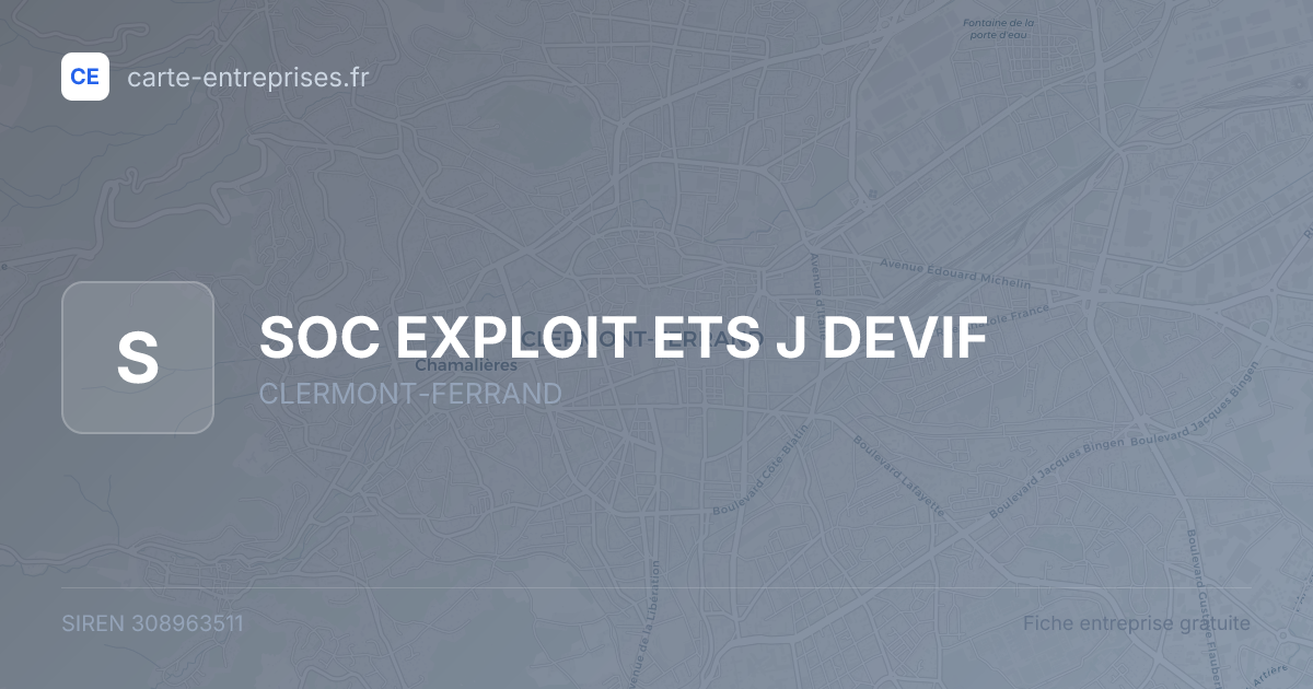 SOC EXPLOIT ETS J DEVIF — 308963511 — fiche entreprise