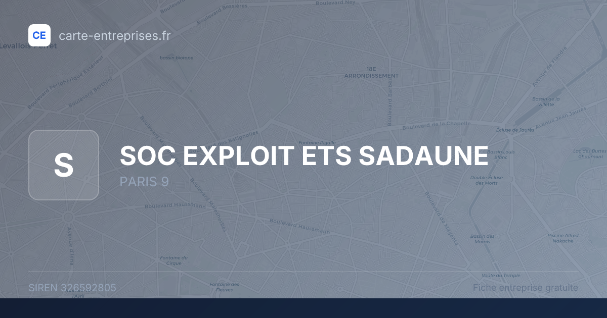 SOC EXPLOIT ETS SADAUNE — 326592805 — fiche entreprise