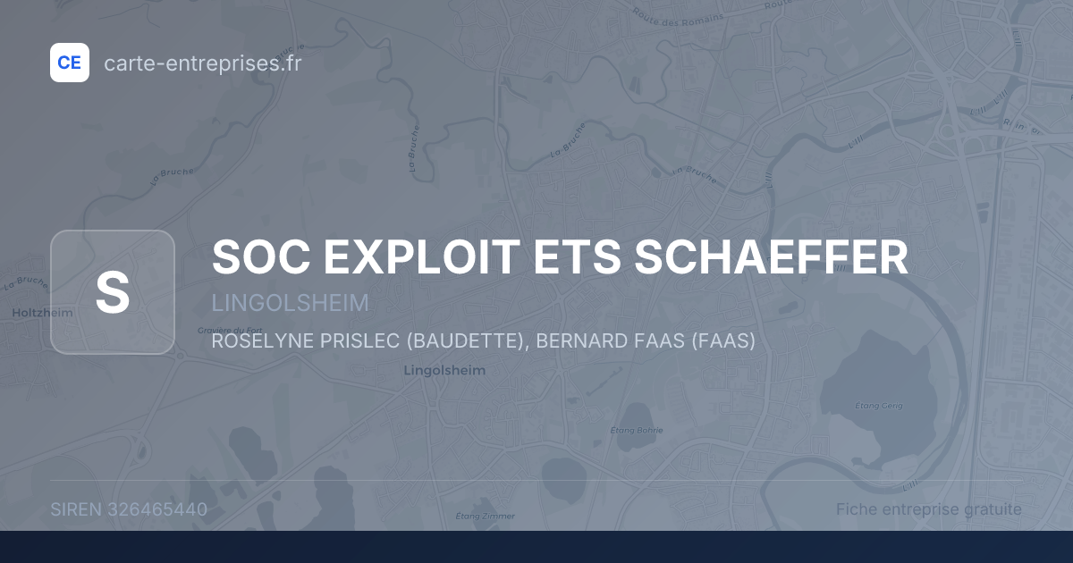 SOC EXPLOIT ETS SCHAEFFER — 326465440 — fiche entreprise