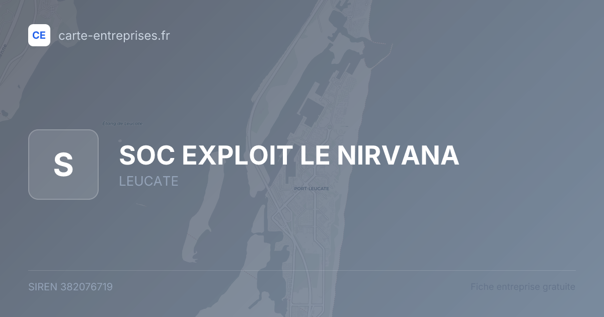 SOC EXPLOIT LE NIRVANA — 382076719 — fiche entreprise