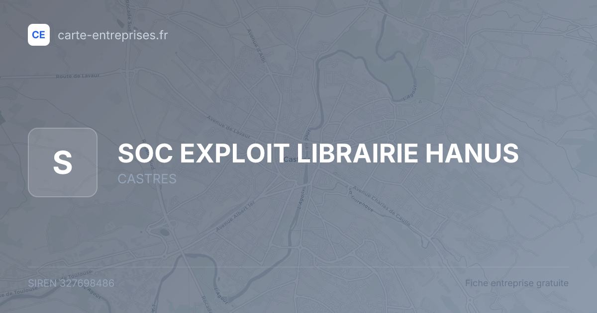 SOC EXPLOIT LIBRAIRIE HANUS — 327698486 — fiche entreprise