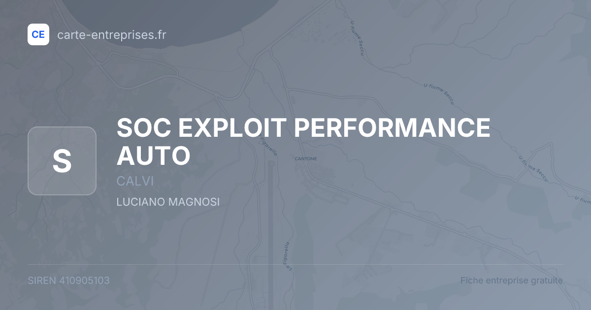 SOC EXPLOIT PERFORMANCE AUTO — 410905103 — fiche entreprise