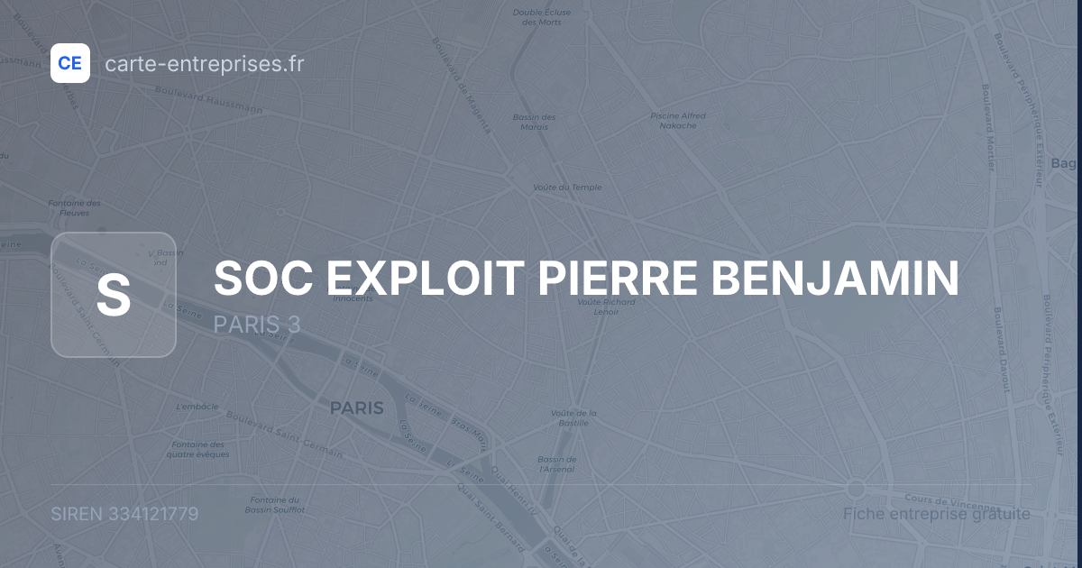 SOC EXPLOIT PIERRE BENJAMIN — 334121779 — fiche entreprise