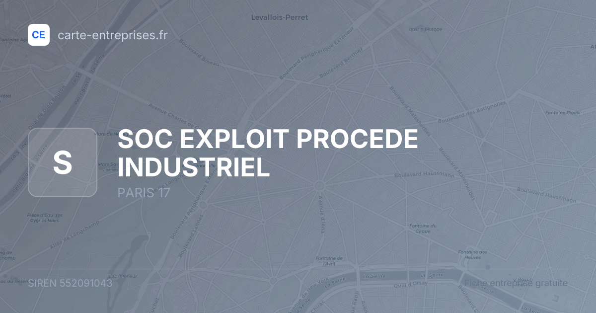 SOC EXPLOIT PROCEDE INDUSTRIEL — 552091043 — fiche entreprise