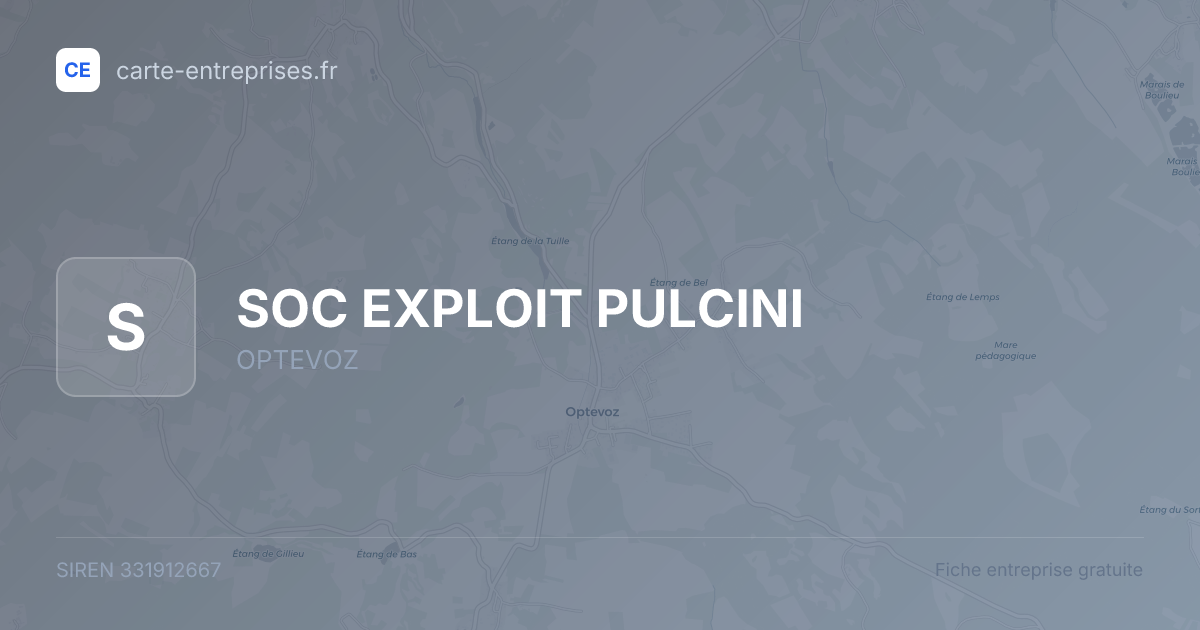 SOC EXPLOIT PULCINI — 331912667 — fiche entreprise