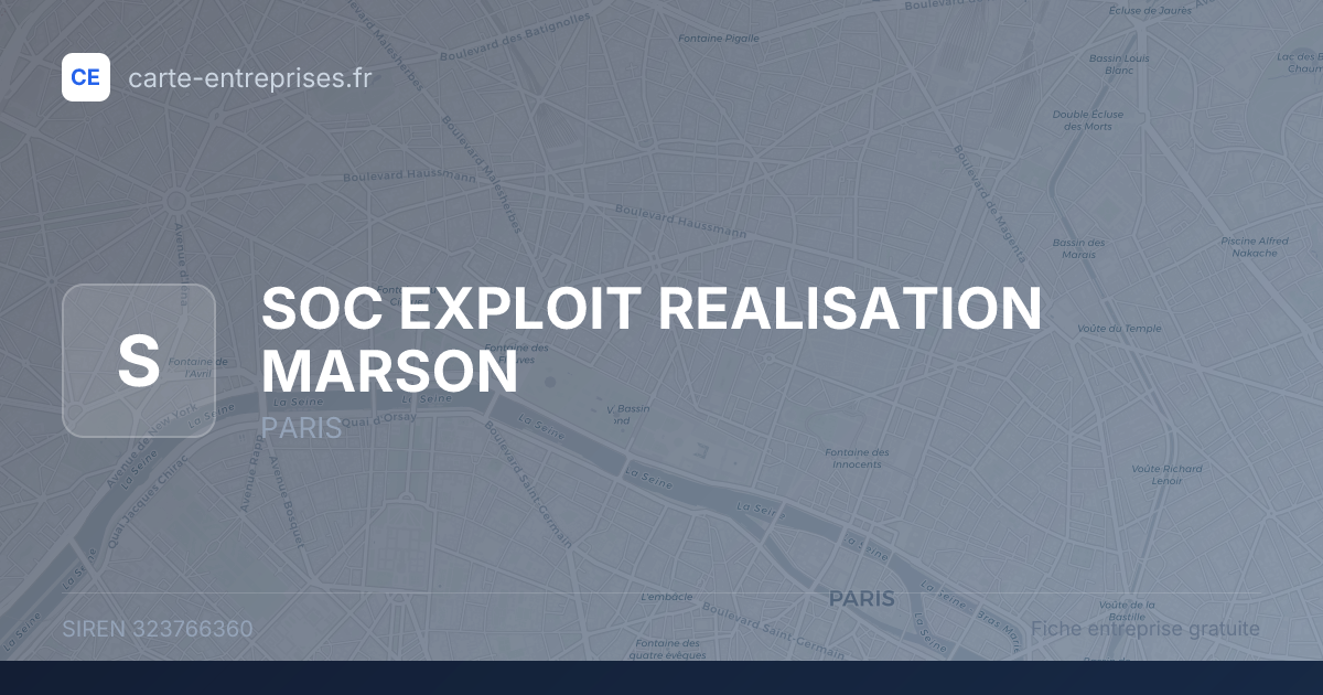SOC EXPLOIT REALISATION MARSON — 323766360 — fiche entreprise