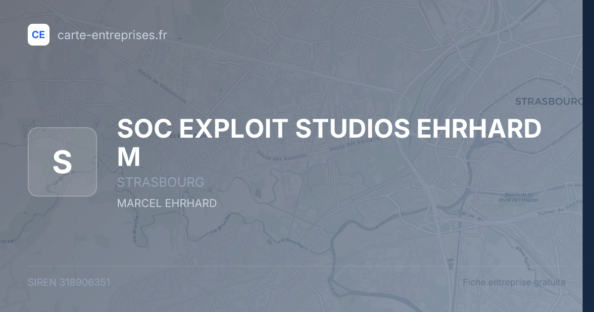 SOC EXPLOIT STUDIOS EHRHARD M — 318906351 — fiche entreprise