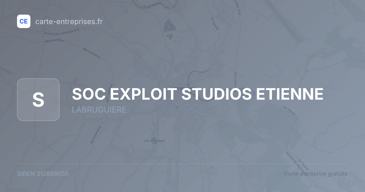 SOC EXPLOIT STUDIOS ETIENNE — 313989055 — fiche entreprise