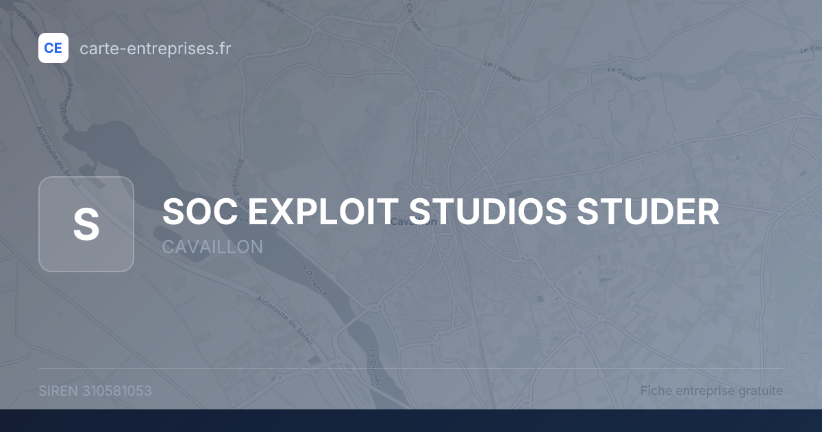 SOC EXPLOIT STUDIOS STUDER — 310581053 — fiche entreprise