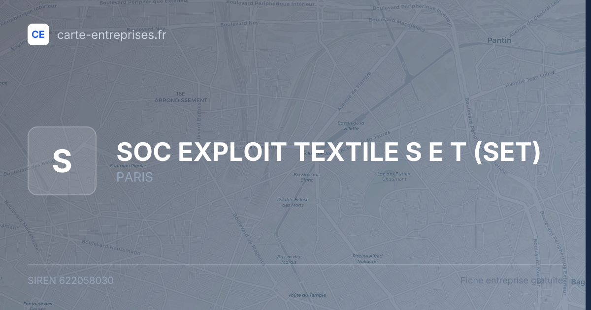 SOC EXPLOIT TEXTILE S E T (SET) — 622058030 — fiche entreprise