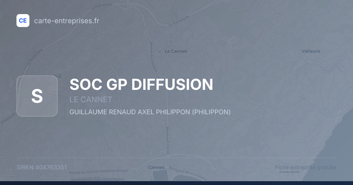 SOC GP DIFFUSION — 404763351 — fiche entreprise