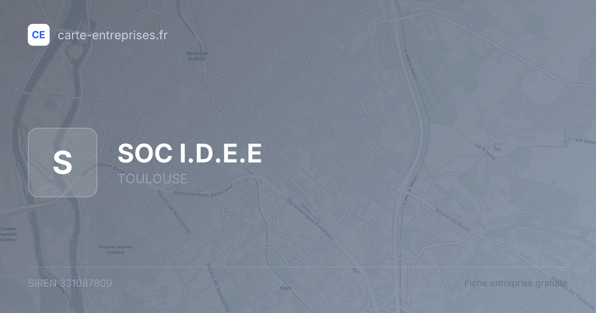 SOC I.D.E.E — 331087809 — fiche entreprise