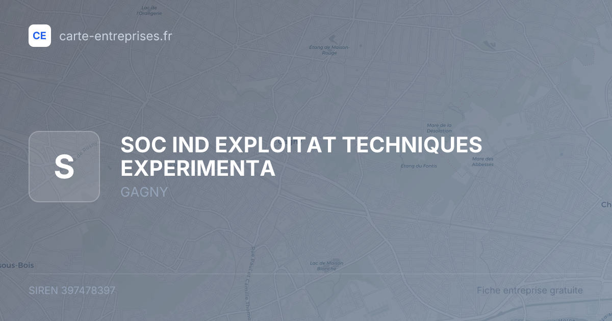 SOC IND EXPLOITAT TECHNIQUES EXPERIMENTA — 397478397 — fiche entreprise
