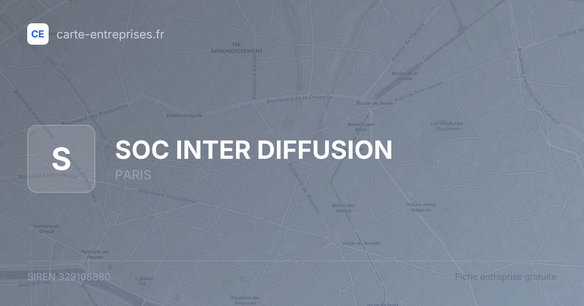 SOC INTER DIFFUSION — 329108880 — fiche entreprise