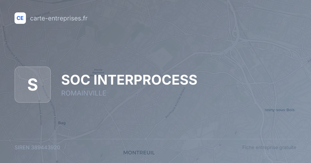 SOC INTERPROCESS — 389443920 — fiche entreprise