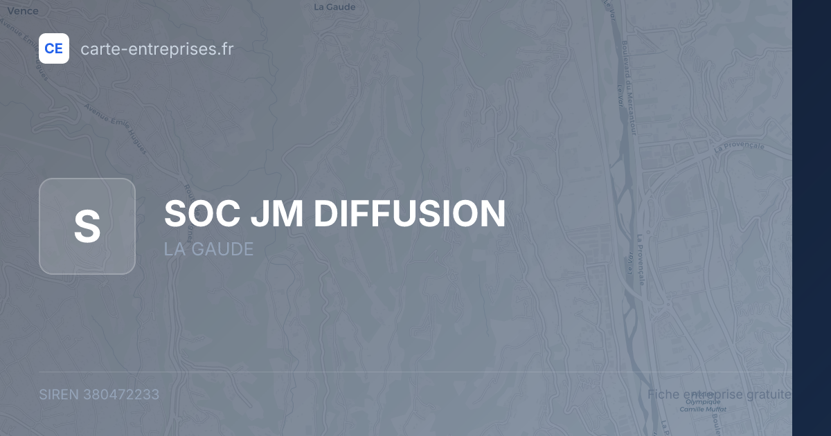 SOC JM DIFFUSION — 380472233 — fiche entreprise