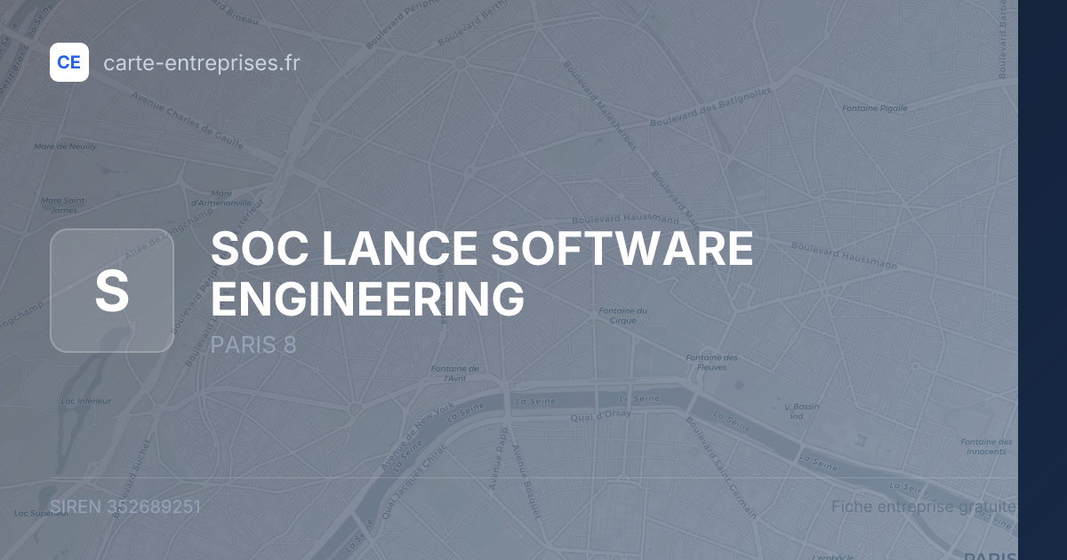 SOC LANCE SOFTWARE ENGINEERING — 352689251 — fiche entreprise