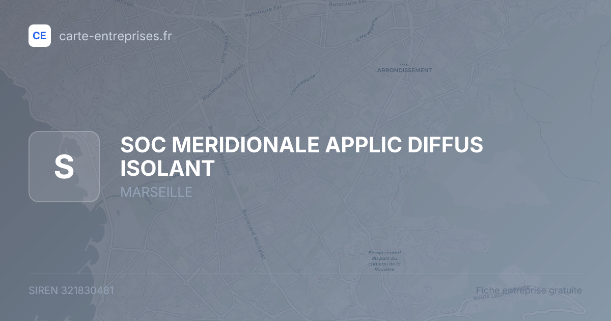 SOC MERIDIONALE APPLIC DIFFUS ISOLANT — 321830481 — fiche entreprise