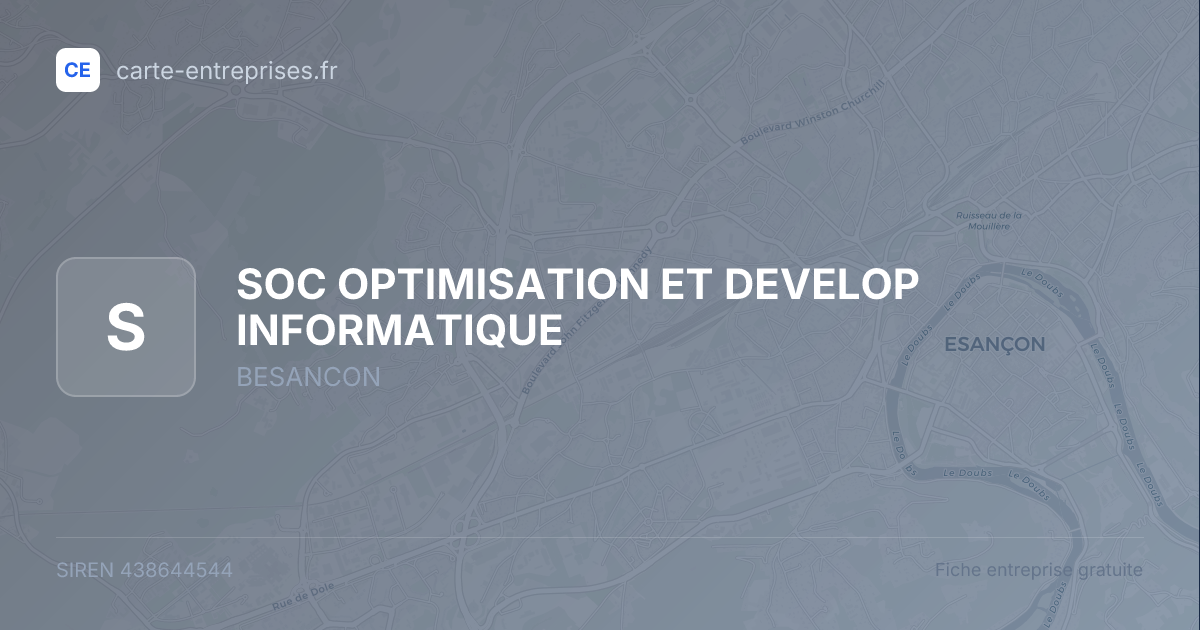 SOC OPTIMISATION ET DEVELOP INFORMATIQUE — 438644544 — fiche entreprise
