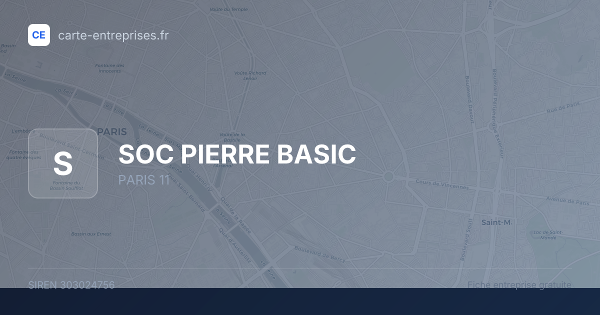 SOC PIERRE BASIC — 303024756 — fiche entreprise