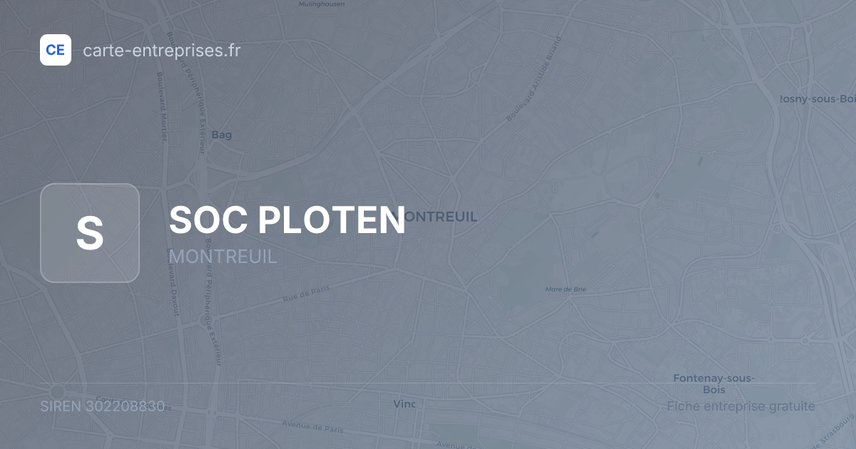 SOC PLOTEN — 302208830 — fiche entreprise
