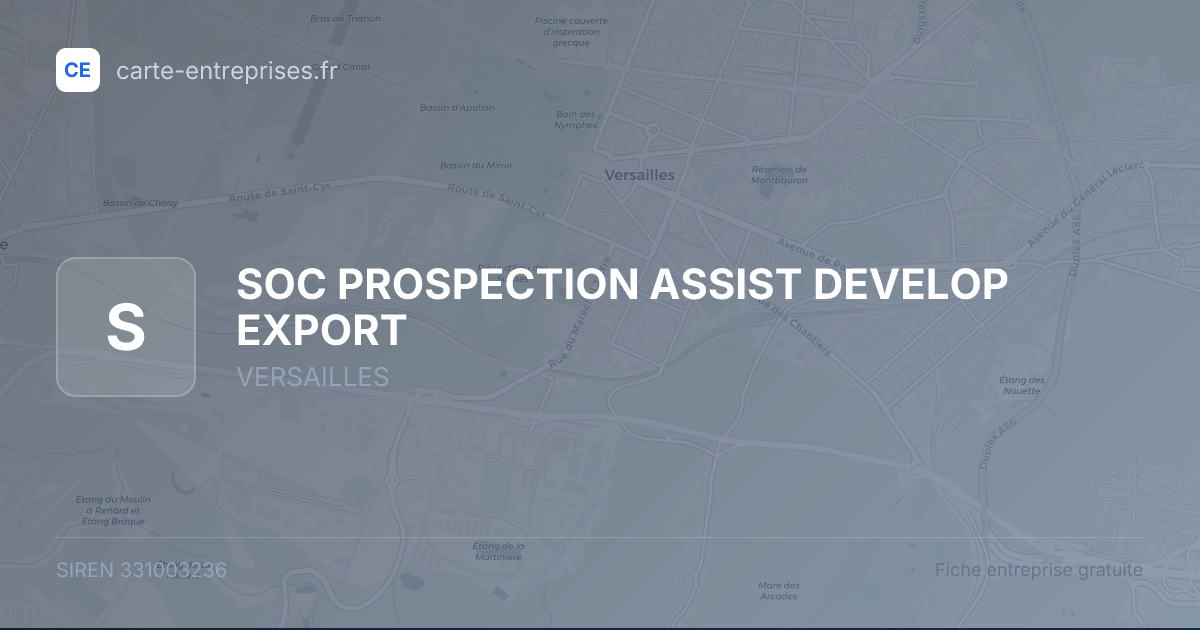 SOC PROSPECTION ASSIST DEVELOP EXPORT — 331003236 — fiche entreprise