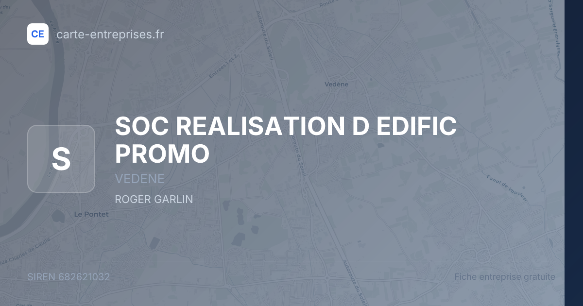 SOC REALISATION D EDIFIC PROMO — 682621032 — fiche entreprise