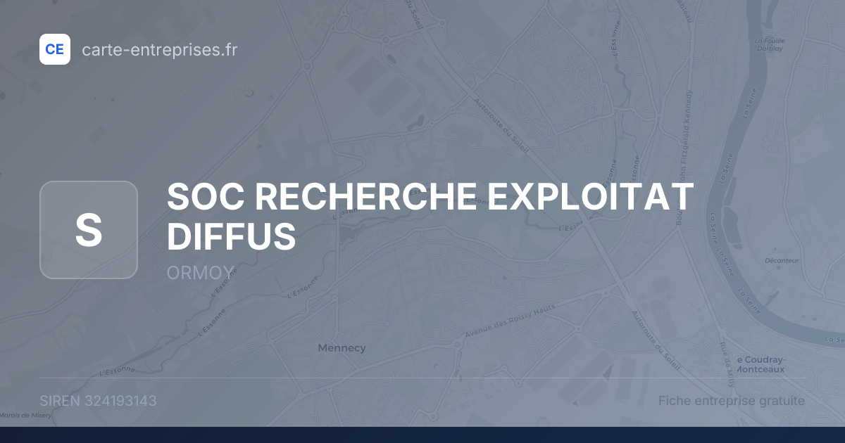 SOC RECHERCHE EXPLOITAT DIFFUS — 324193143 — fiche entreprise