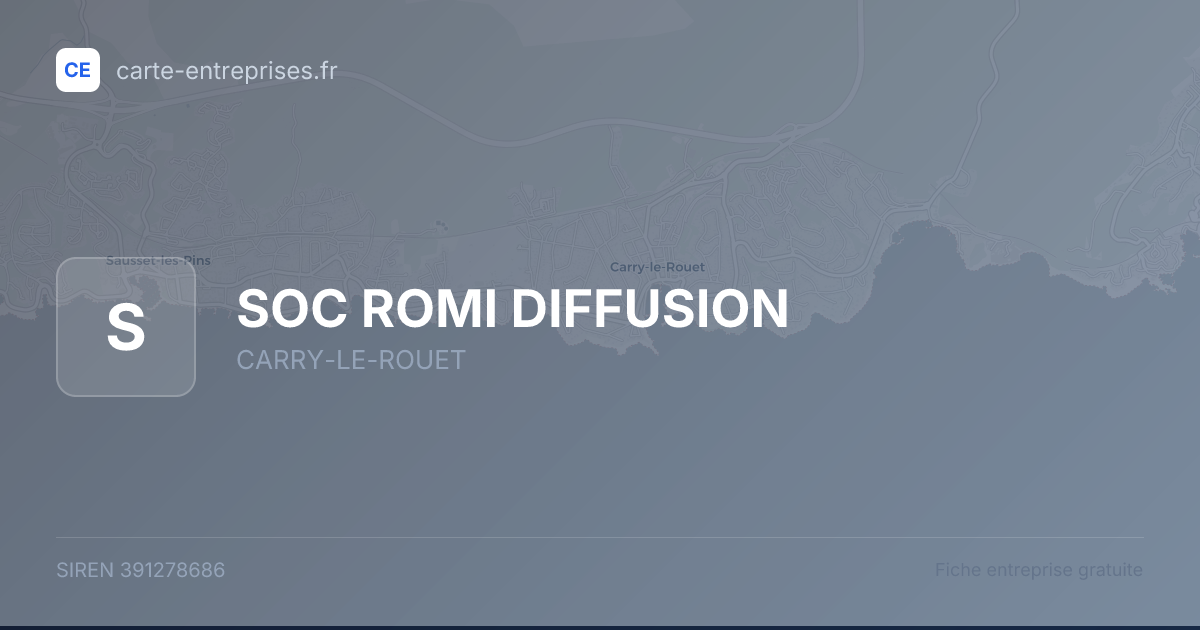 SOC ROMI DIFFUSION — 391278686 — fiche entreprise