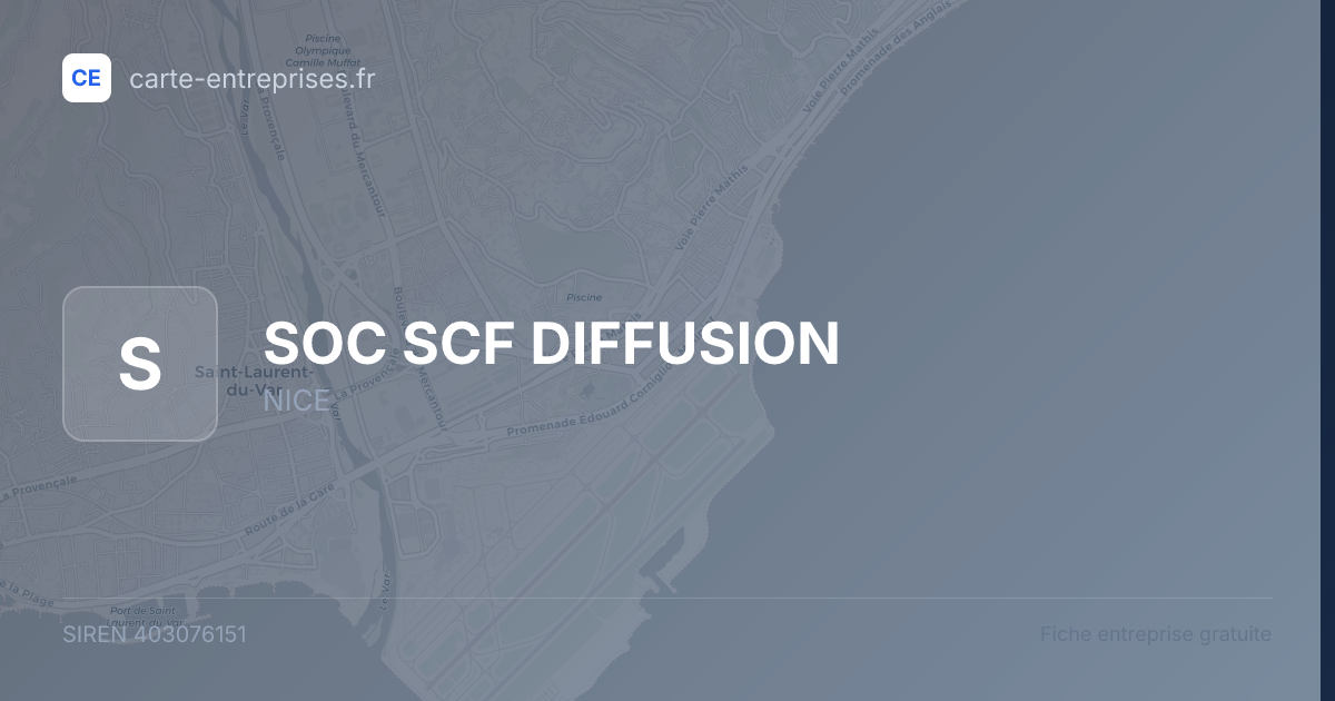 SOC SCF DIFFUSION — 403076151 — fiche entreprise